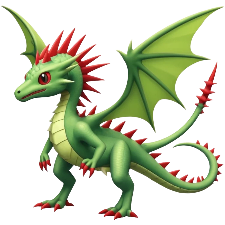 edgy cool badass spiky Winged Helioptile-Amaura-Flygon-Fakémon-hybrid-creature (full body)  emoji
