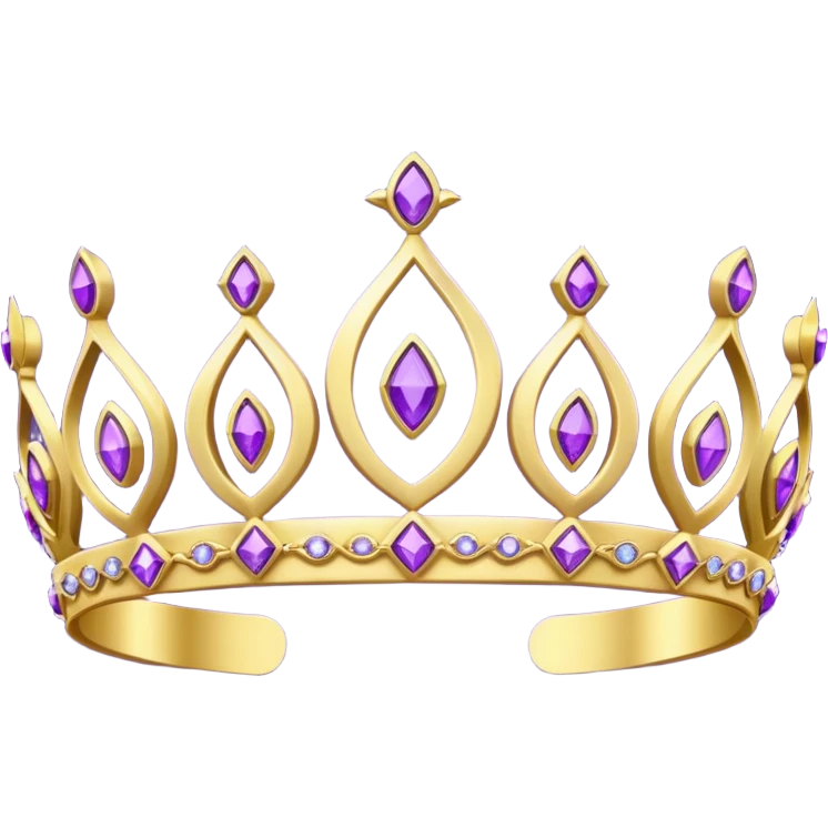 gold headband tiara with purple diamonds emoji