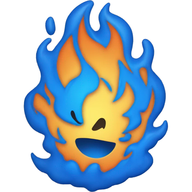 Flama de fuego color azul  emoji