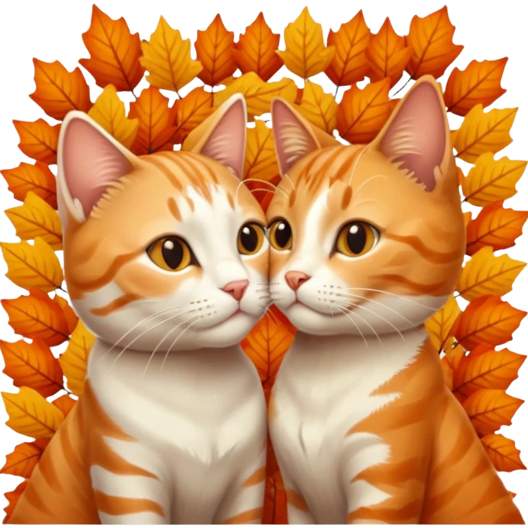 cat kisses cat autumn  emoji