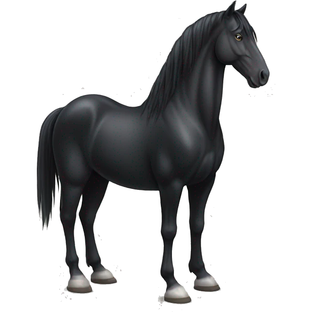 Serious large black horse standing on its hind legs emoji