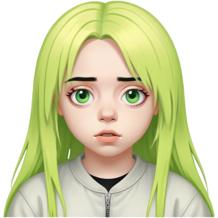 Billie eilish with cool hair emoji