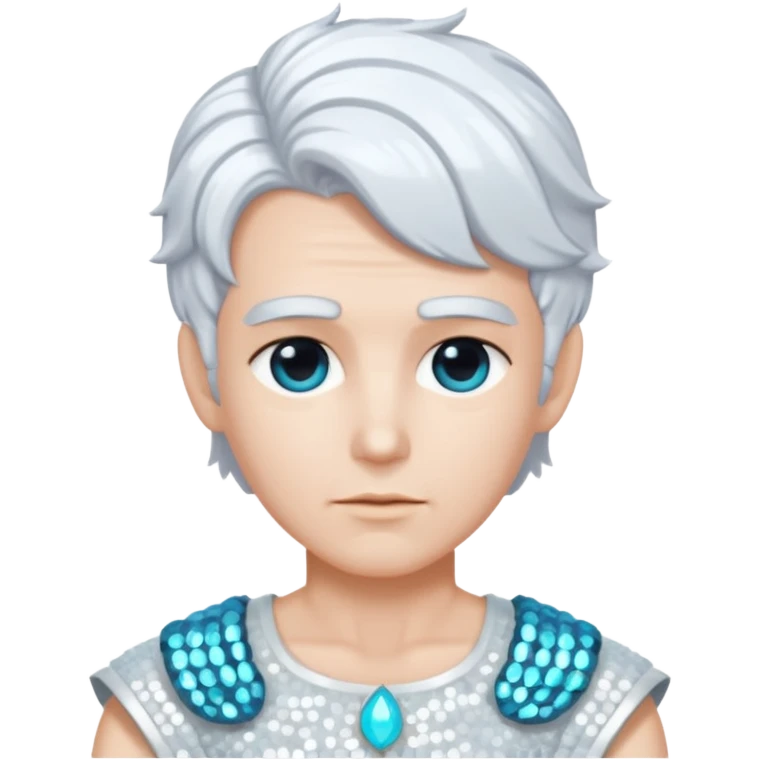 Uranus from Mythology with white hair, white sequin outfit emoji