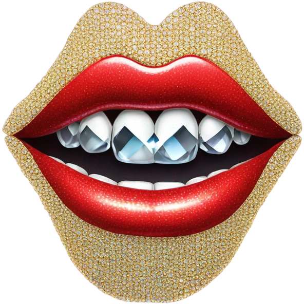 Lip print diamond teeth emoji  emoji