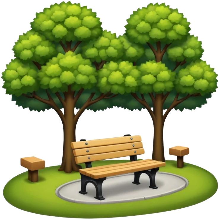 urban park with benches and trees emoji