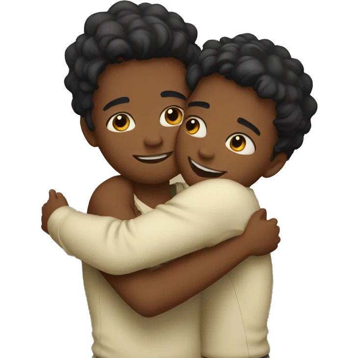 two boys hugging emoji