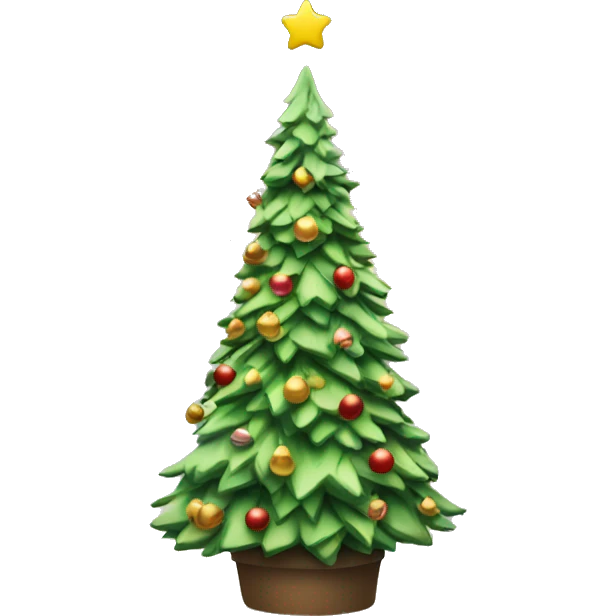 christmas tree in snowy scene emoji