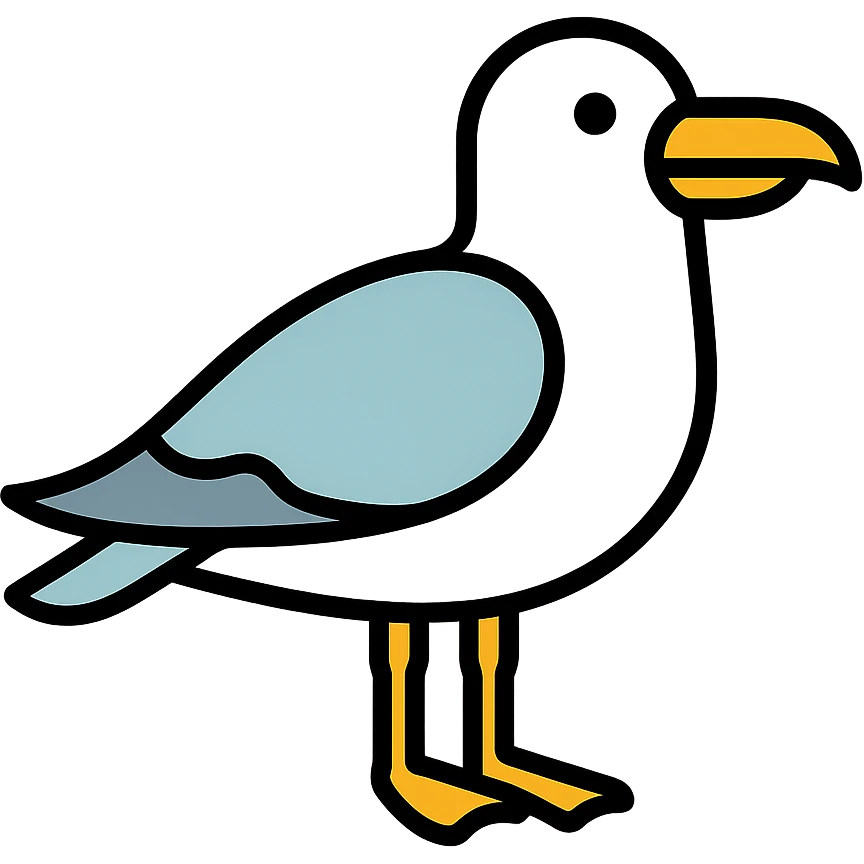 modern colorful seagull icon style emoji