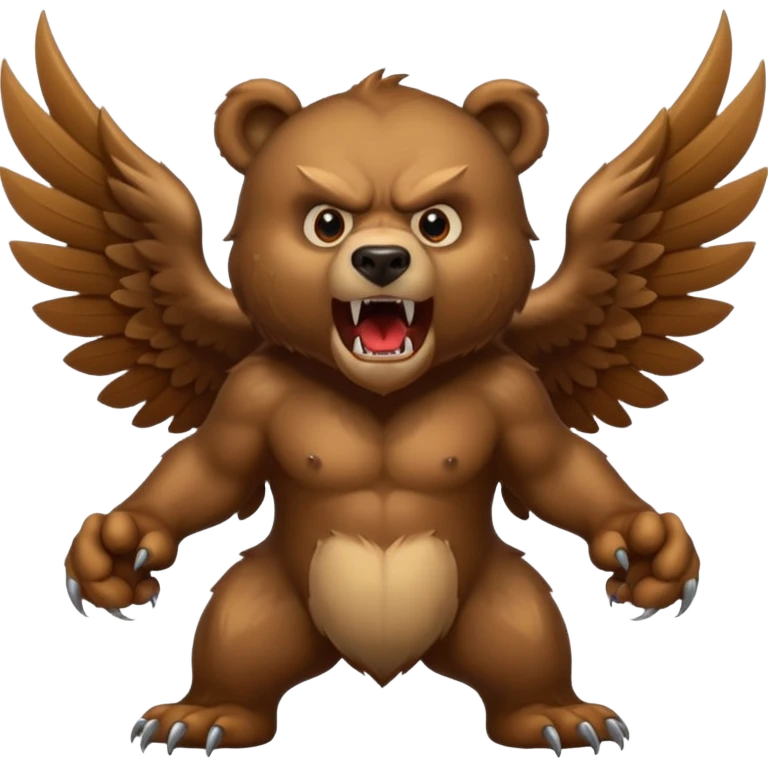 aggressive bear with wings emoji