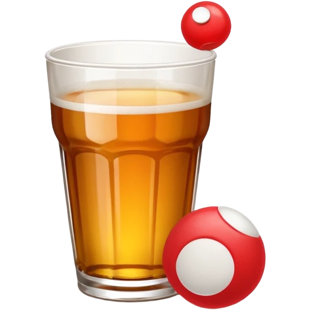 Generami l’emoji di un bicchiere da beer pong con una pallina accanto emoji