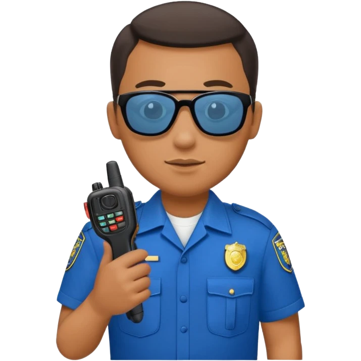 school security, sun glasses, holding walkie-talkie emoji