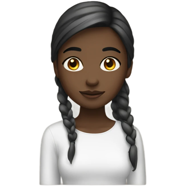 Straight head girl who color color is black emoji