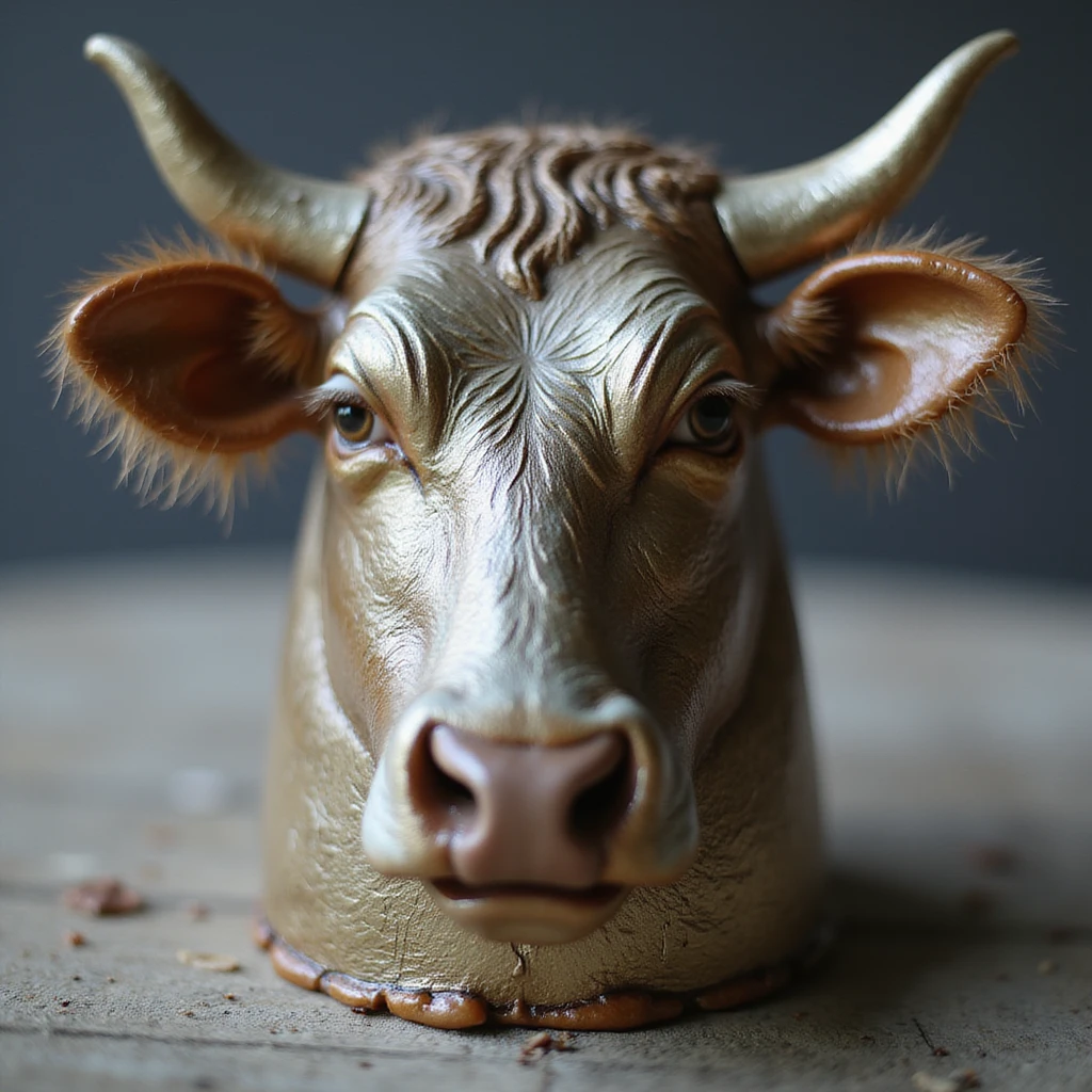 a cowbell, realistic metallic look, photorealistic emoji