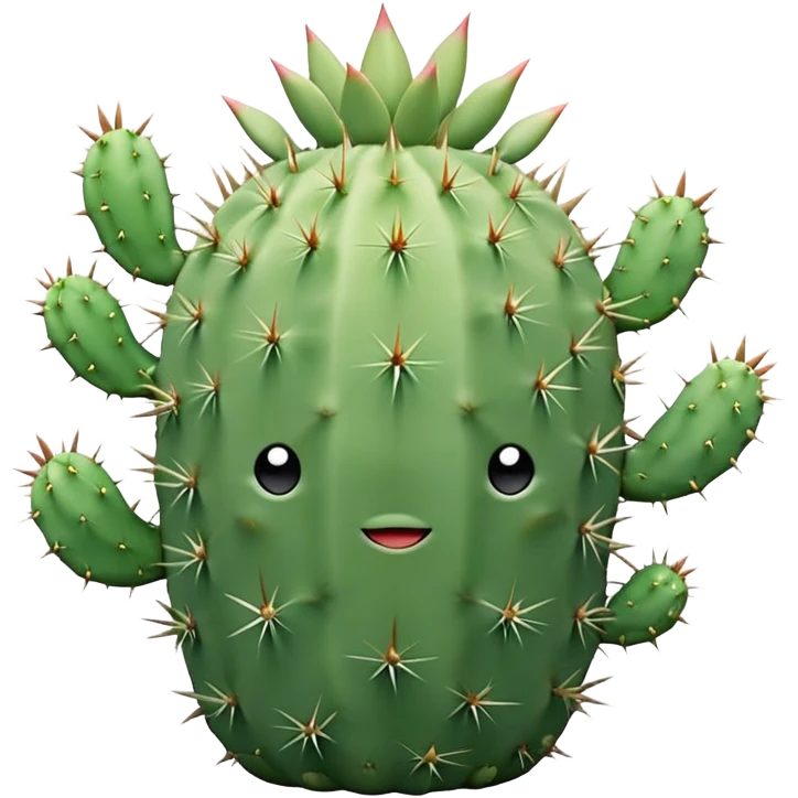 Pastel green cactus with a tiny pastel tuna emoji