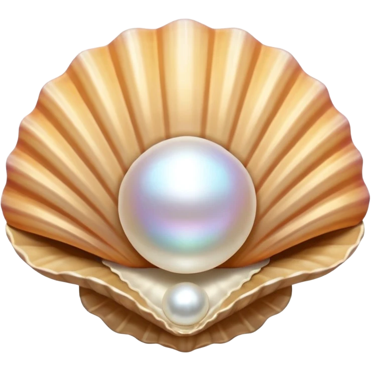 Open seashell with pearl beige satin emoji
