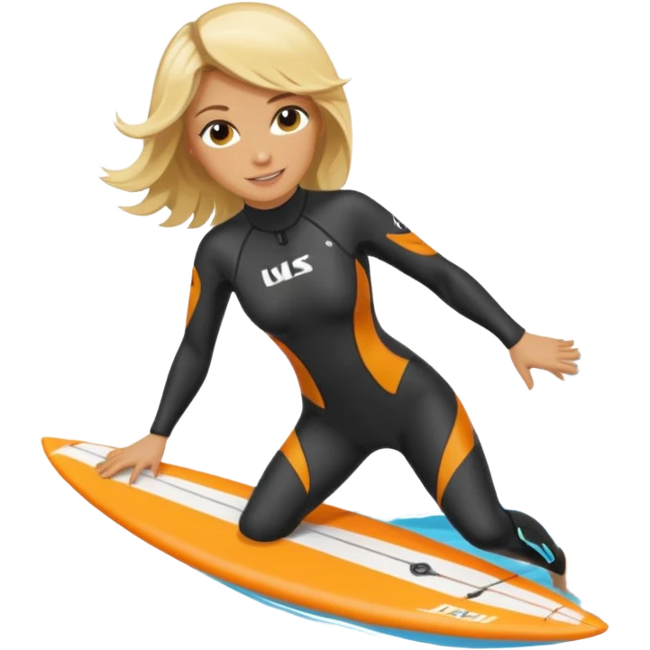 Kitesurfing blond ladie emoji