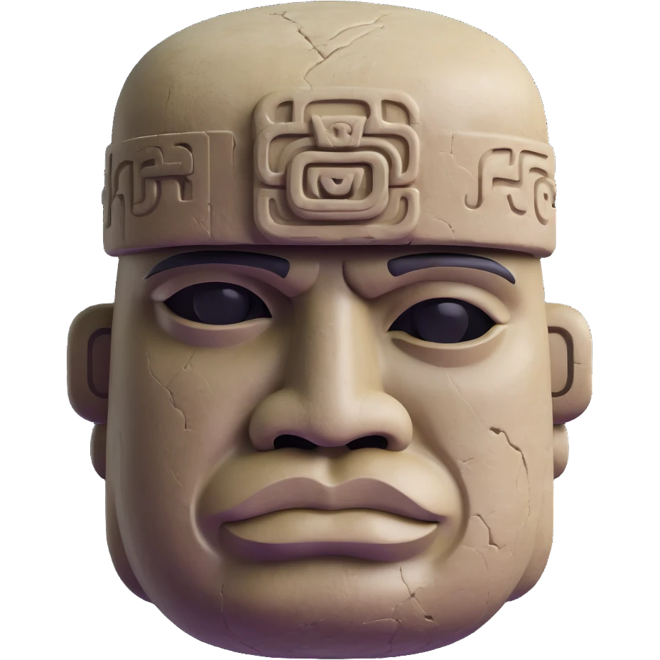 Olmec colossal stone head emoji