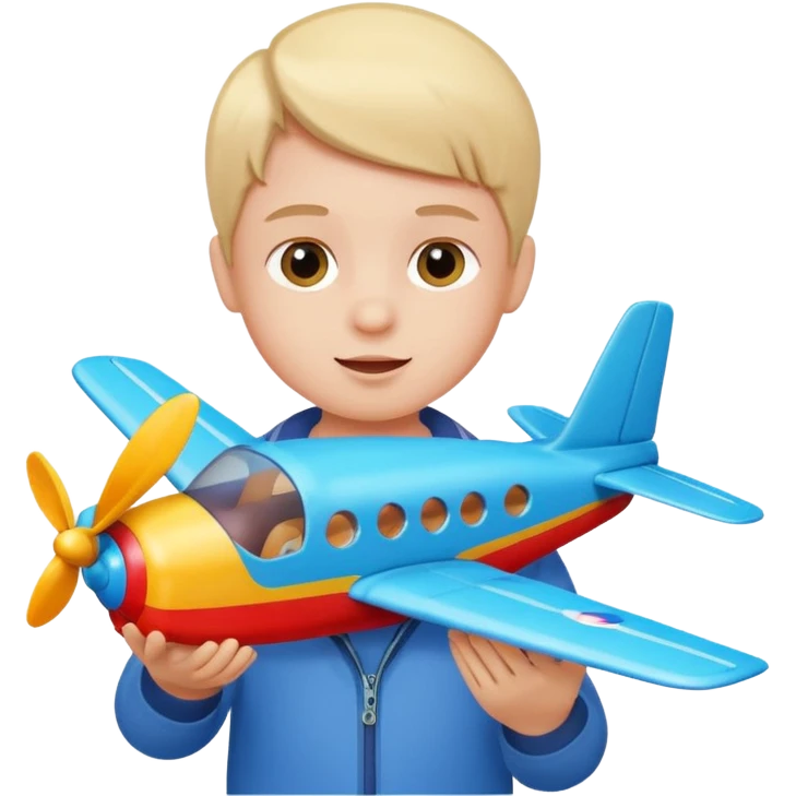 child playing with plane emoji
