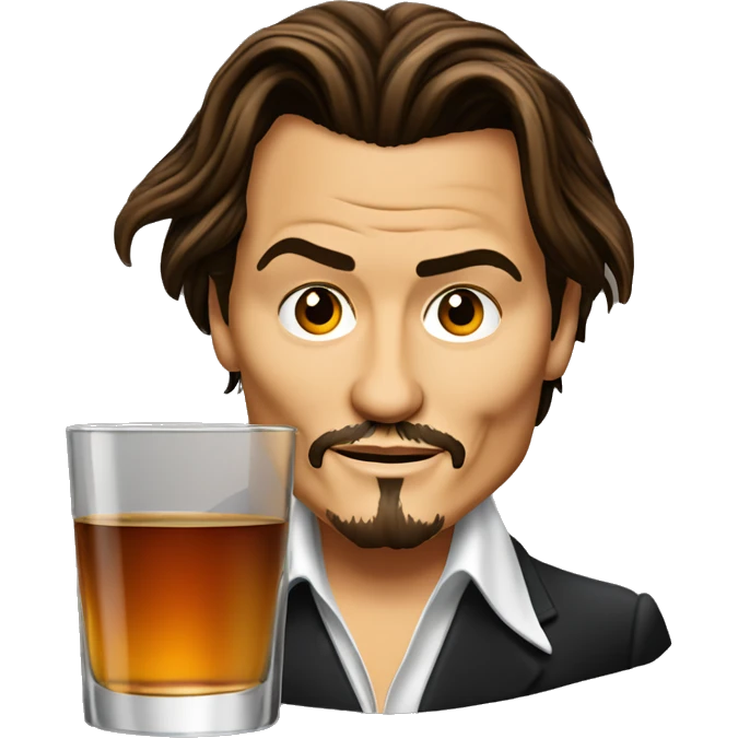Johnny Depp drink glass of whiskey emoji