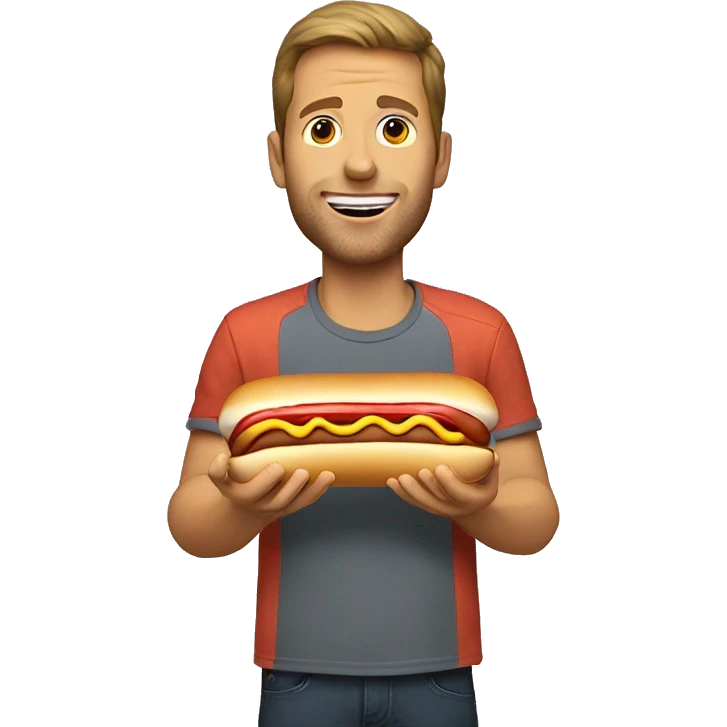 Jason hall eating a hot dog emoji