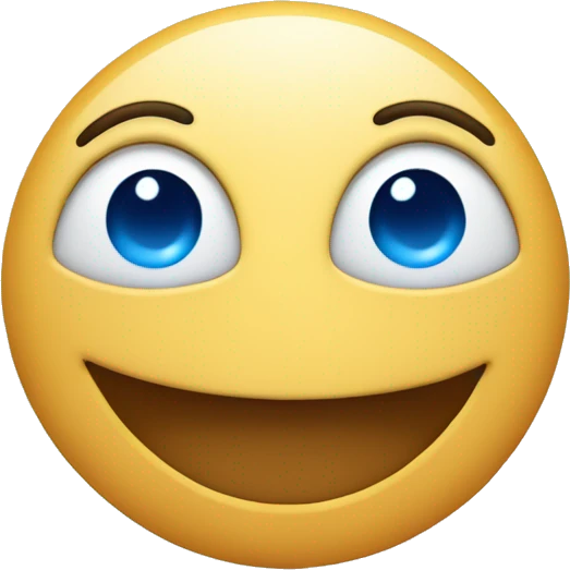 Smiling Face with Blue Heart-Shaped Eyes emoji