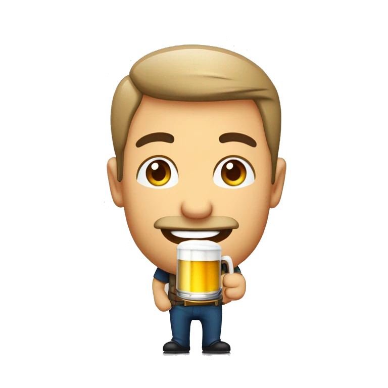 homem COM BRAÇO LEVANTADO SEGURANDO UMA CANECA de cerveja  emoji