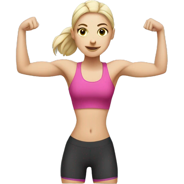 single white girl doing workout emoji