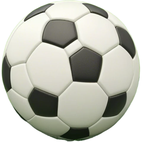 Cinematic Realistic image of a soccer ball resting on a lush, manicured field, rendered with detailed panel textures and crisp stitching, bathed in soft, natural lighting that highlights its timeless athletic appeal emoji