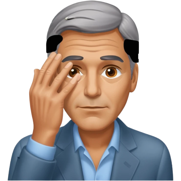 George clooney covering his eyes with his hand emoji