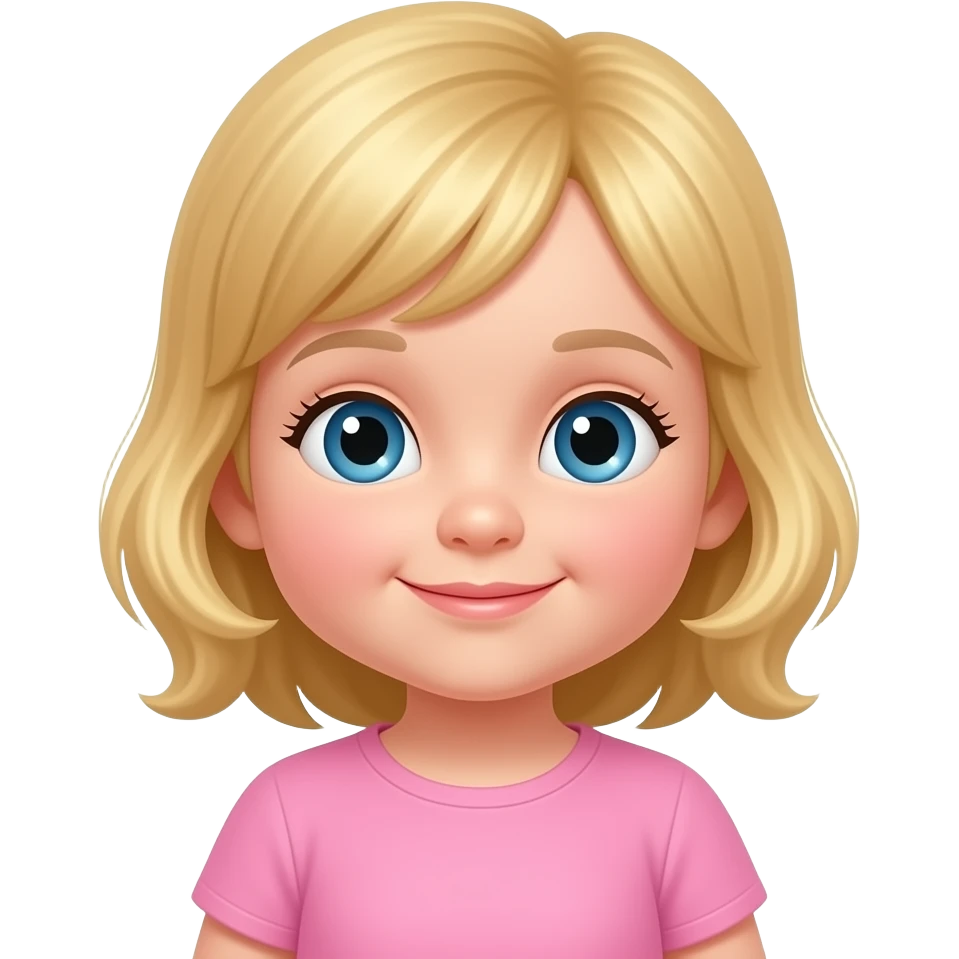 baby girl with golden hairs wear pink clothes emoji