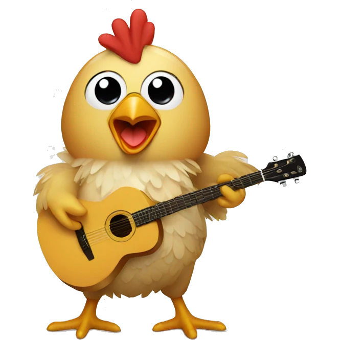 Chicken with guitars  emoji