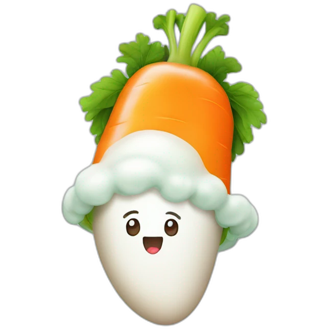 bright carrot with a star wake emoji
