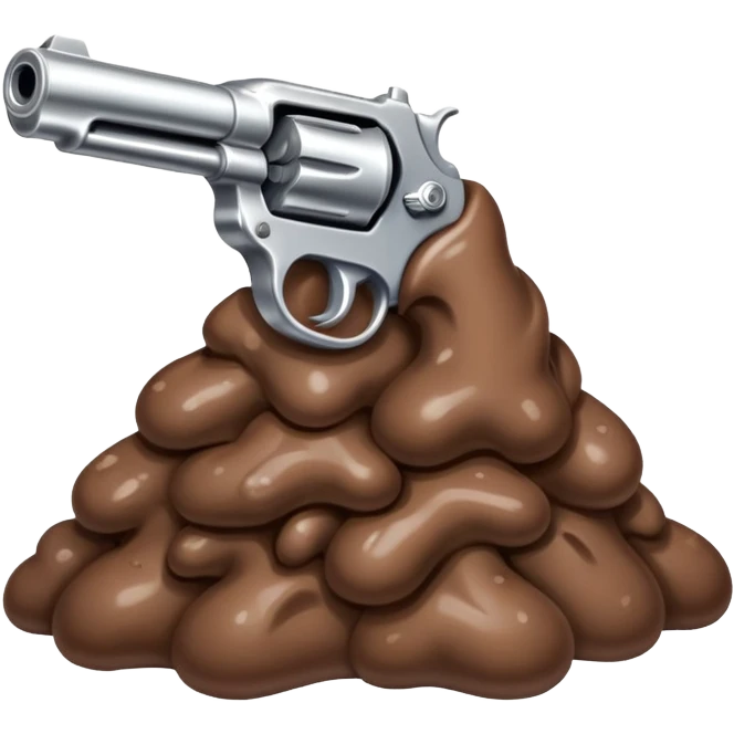 Poop with gun emoji