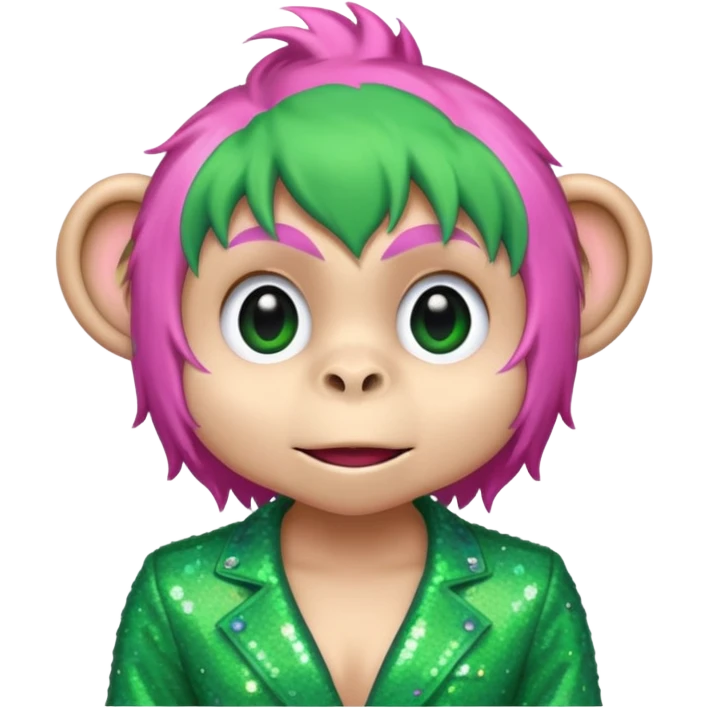 pink and green singer superstar monkey emoji