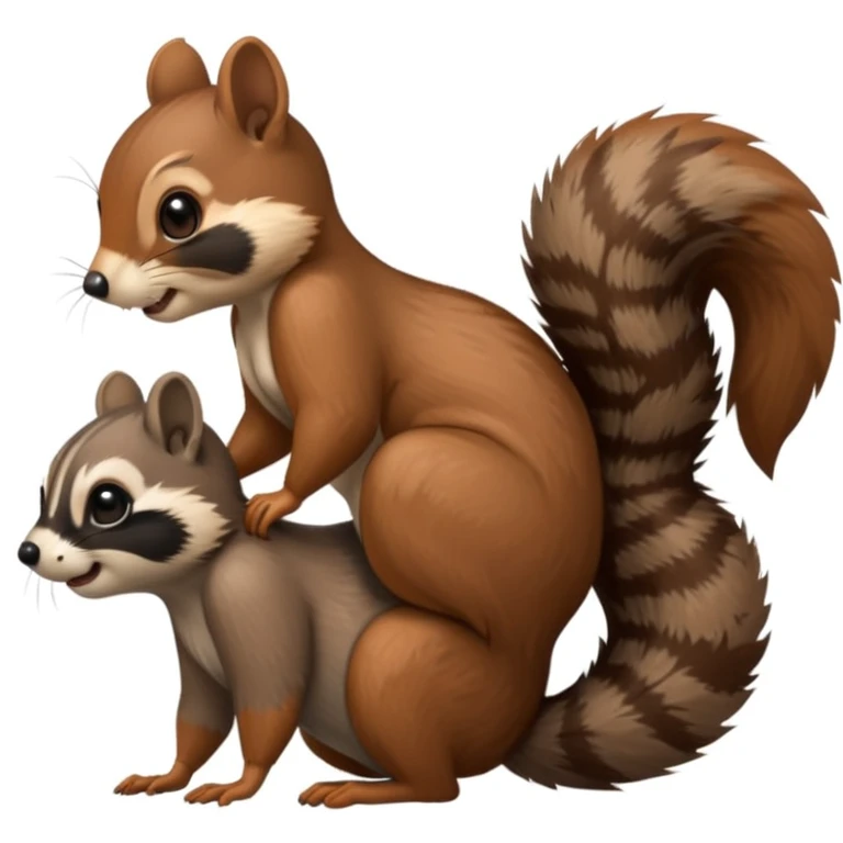 squirrel pulling tail out of raccoon butt emoji