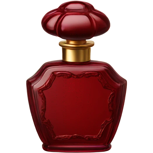 Dark red vintage French style perfume bottle with red stock flowers emoji