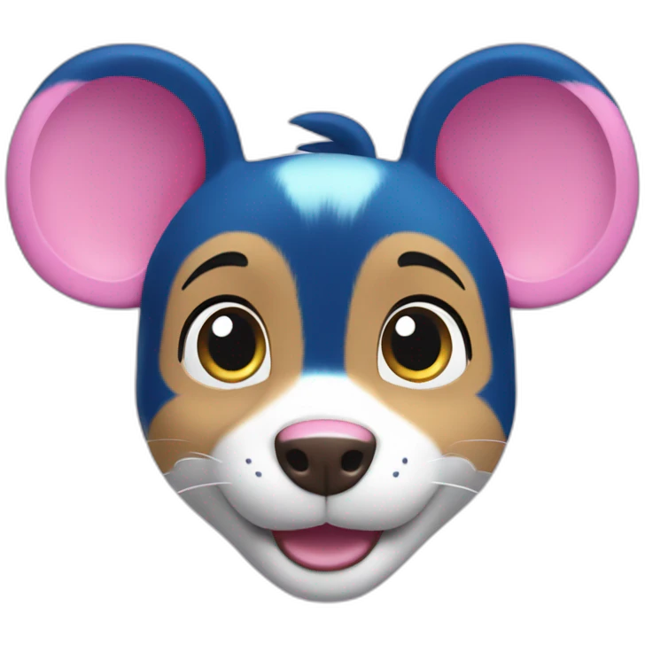 paw patrol blue and pink mouse emoji
