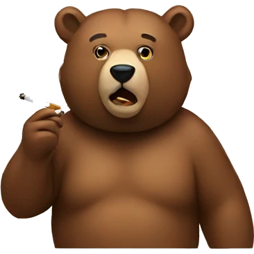 Bear smoking  emoji