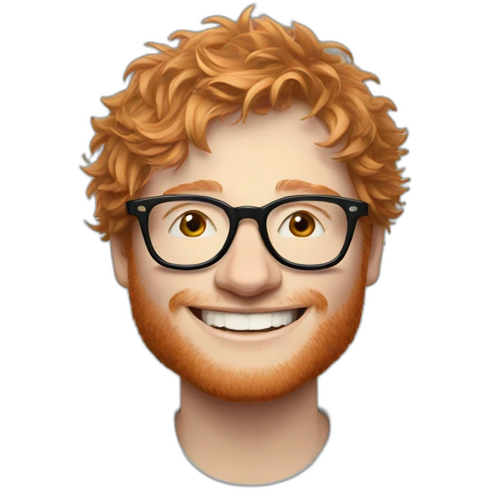 Ed Sheeran smiling with glasses emoji