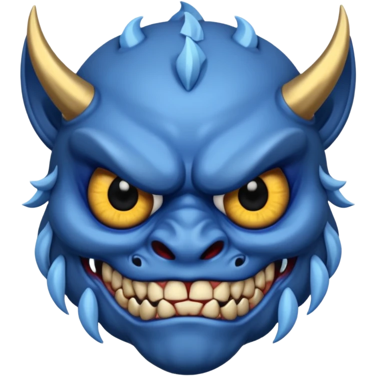 blue oni with black eye ball and gold iris emoji
