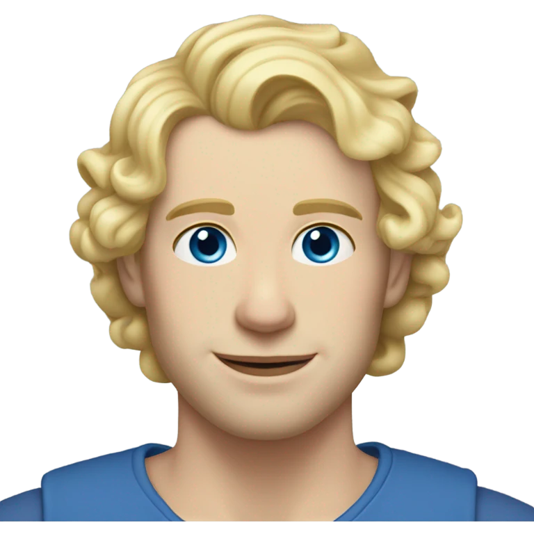 full body light curl blonde 30yo man blue eyed pale skin emoji
