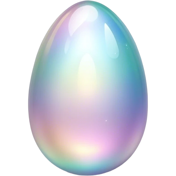 Sparkly glossy glittery Pastel iridescent transparent glass crystal egg emoji