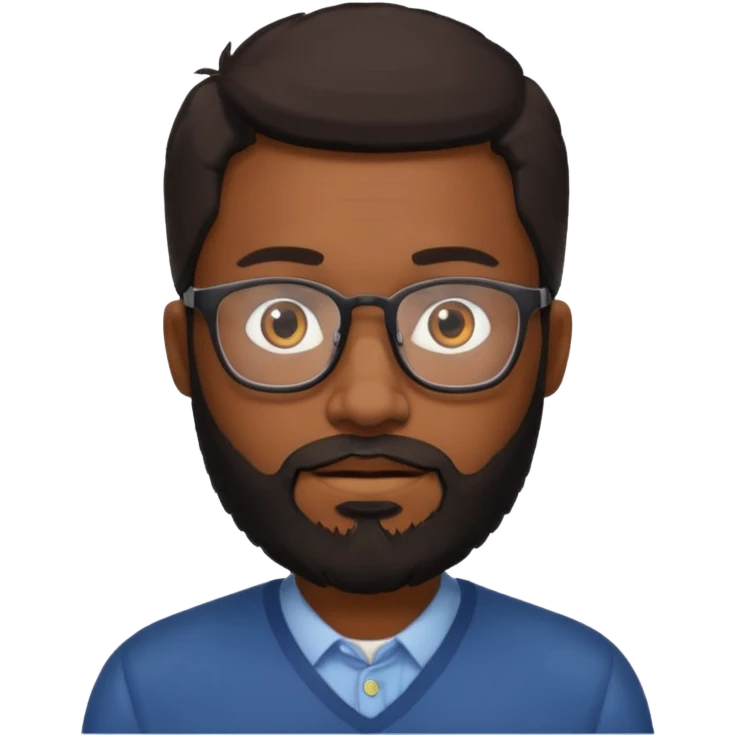 black bearded man with eyeglass emoji