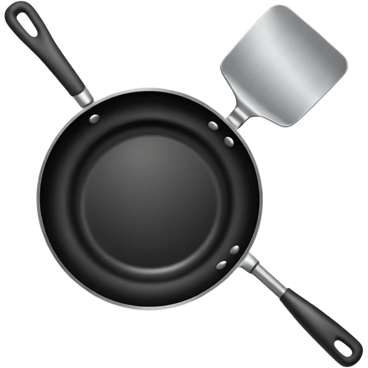 a black pan and spatula inside emoji