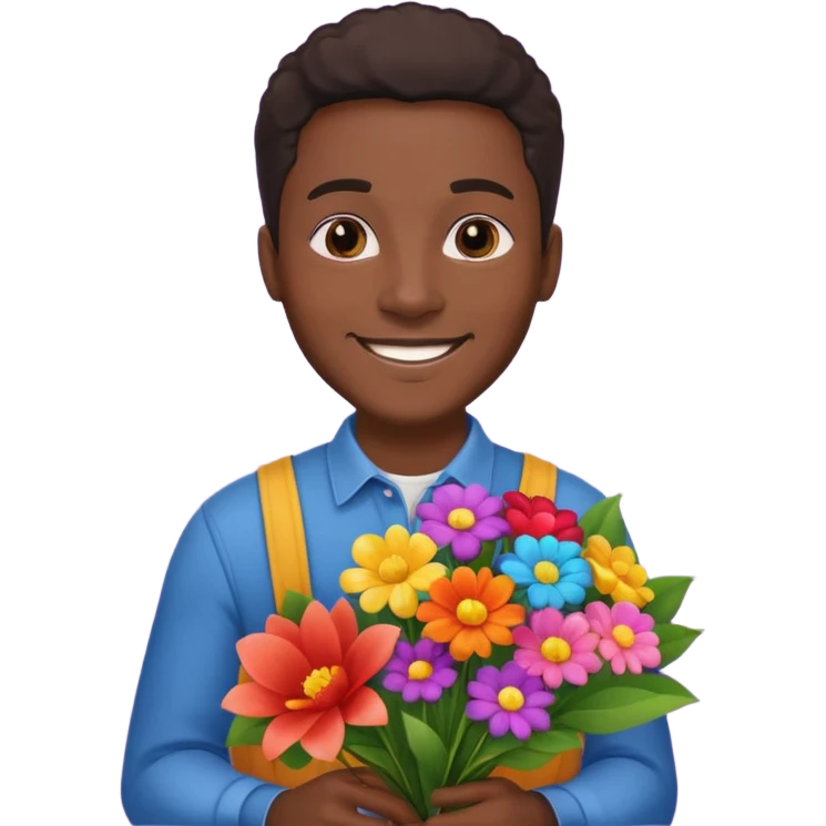 Flower Vendor black man emoji