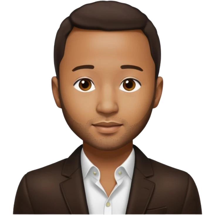 John Legend with dark brown hair emoji