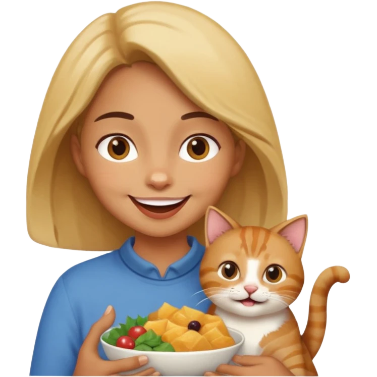 person eating a cat emoji