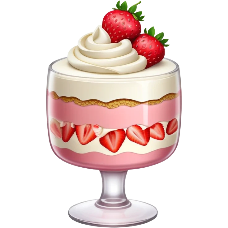 A three layer strawberry cream parfait  emoji