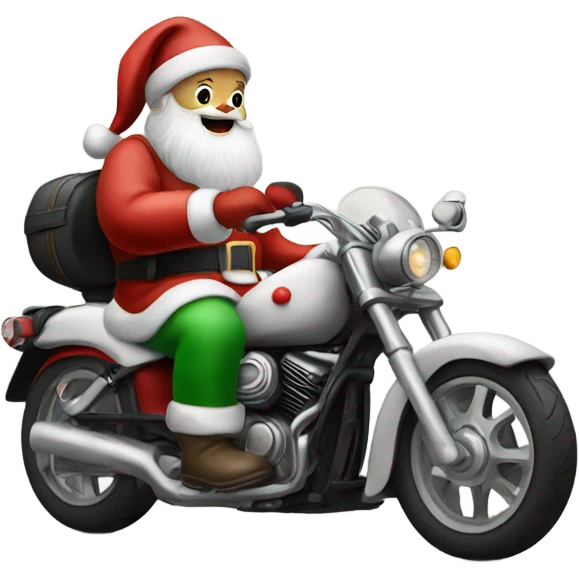 Santa riding his motorcycle  emoji