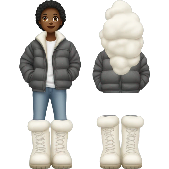 Puffy oversized chunky white boots emoji